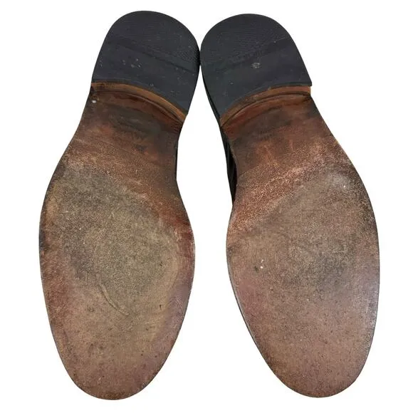 Johnston &amp; Murphy Brown Leather Lace Up Almond Toe Dress Shoes Made In Italy 10M