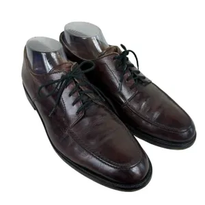 Johnston &amp; Murphy Brown Leather Lace Up Almond Toe Dress Shoes Made In Italy 10M