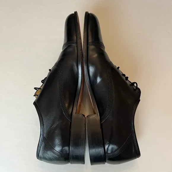 Johnston &amp; Murphy Men’s Black Leather Cap Toe Lace-Up Dress Shoe 11