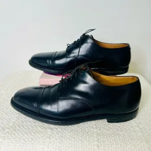 Johnston &amp; Murphy Optima Mens Black Leather Cap Toe Oxford Dress Shoes Size 12 D