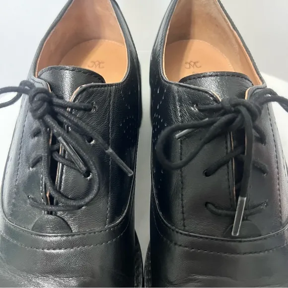 Johnston and Murphy Alice Brogue Oxford Stacked Heel Witchy Y2k Leather Shoes 9
