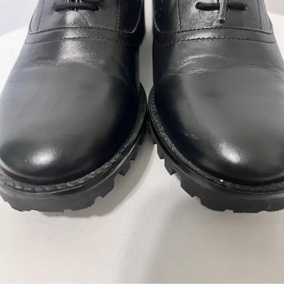 Johnston and Murphy Alice Brogue Oxford Stacked Heel Witchy Y2k Leather Shoes 9