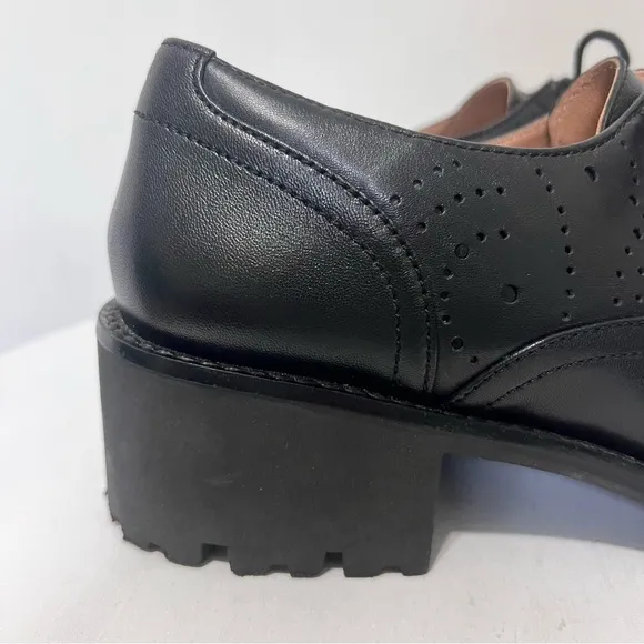Johnston and Murphy Alice Brogue Oxford Stacked Heel Witchy Y2k Leather Shoes 9