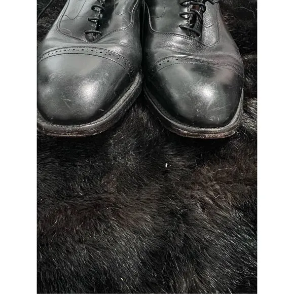 Johnston Murphy Crown Aristocraft Dress Shoes Mens 10.5 D Black Wingtip