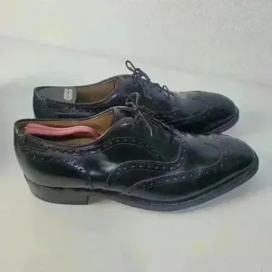 Johnston Murphy Optim Black Wingtip Brogue Oxford Dress Shoes Size US 10.5D USA