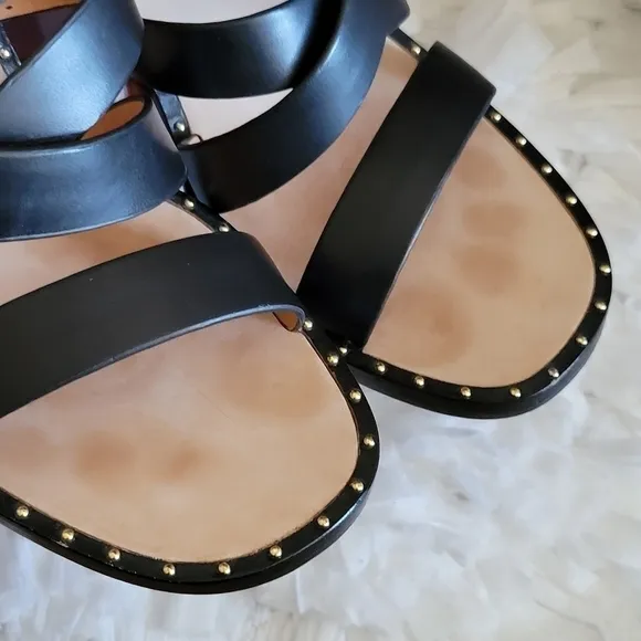 JOIE black Strappy Block Heel Sandals Summer Shoes