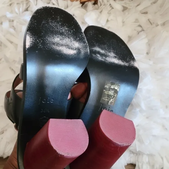 JOIE black Strappy Block Heel Sandals Summer Shoes