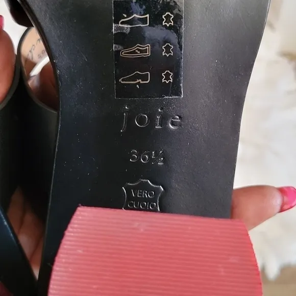 JOIE black Strappy Block Heel Sandals Summer Shoes