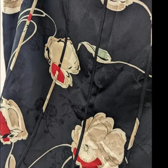 Jones New York Vintage 100% Silk Ribbed Pleated Floral Skirt Sz 10 NWT Deadstock