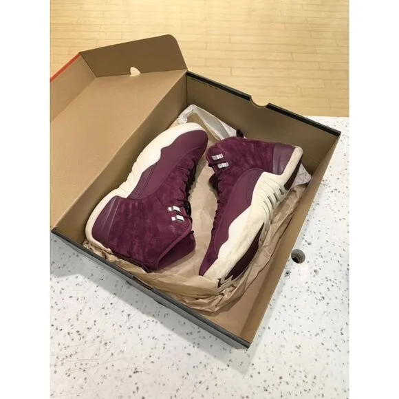 Jordan 12 Retro Bordeaux / Sail / Metallic Silver Burgundy Flu Game 130690 617