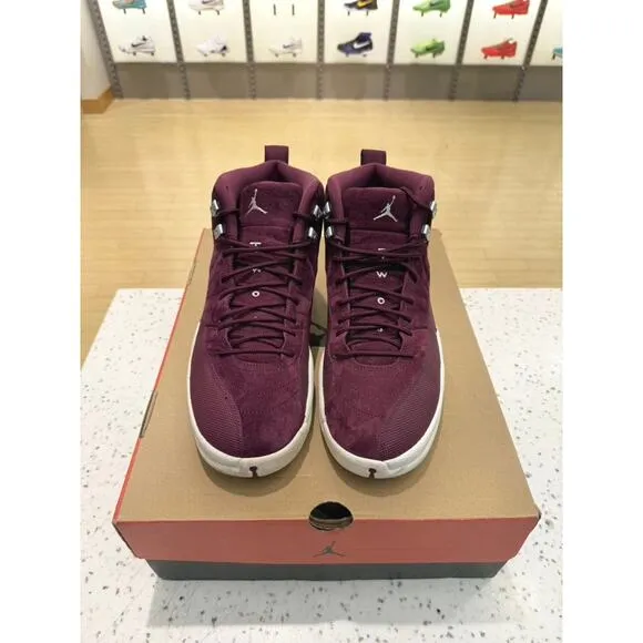 Jordan 12 Retro Bordeaux / Sail / Metallic Silver Burgundy Flu Game 130690 617