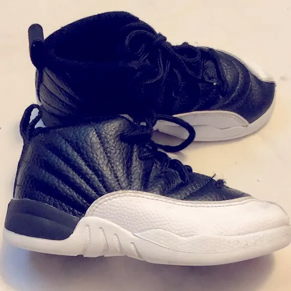 Jordan 12 retro play offs black white sneakers shoes