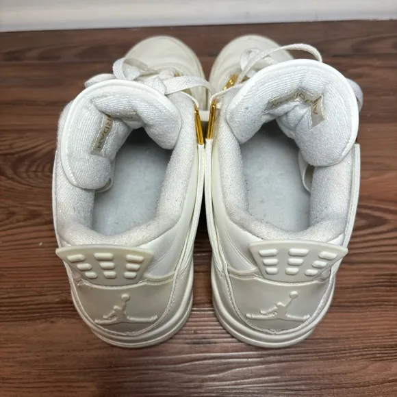 Jordan 4 Retro Metallic Gold White Sneakers Tennis Shoes Women's 10 Jordan Air