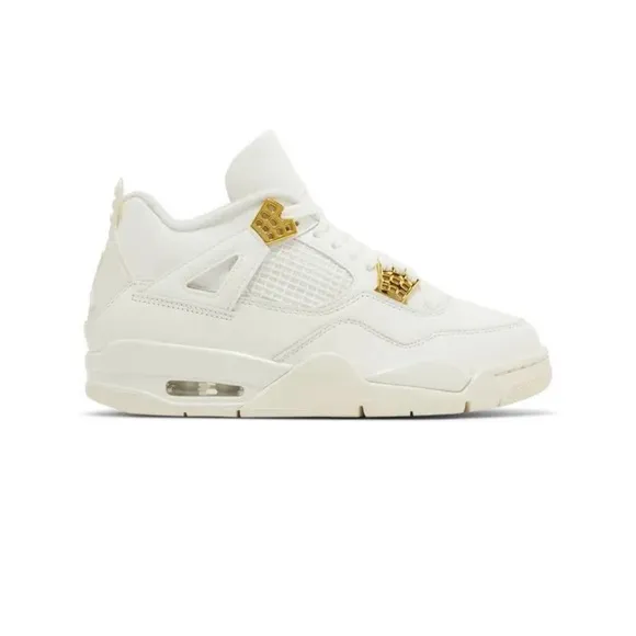 Jordan 4 Retro Metallic Gold White Sneakers Tennis Shoes Women's 10 Jordan Air