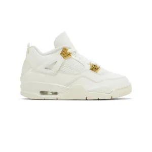 Jordan 4 Retro Metallic Gold White Sneakers Tennis Shoes Women's 10 Jordan Air