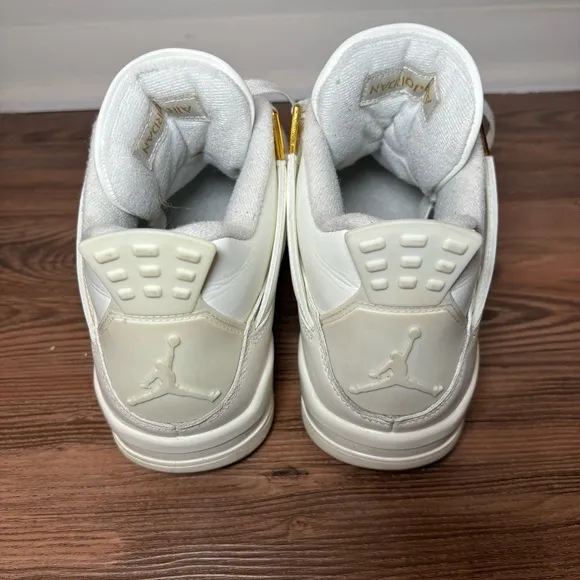 Jordan 4 Retro Metallic Gold White Sneakers Tennis Shoes Women's 10 Jordan Air