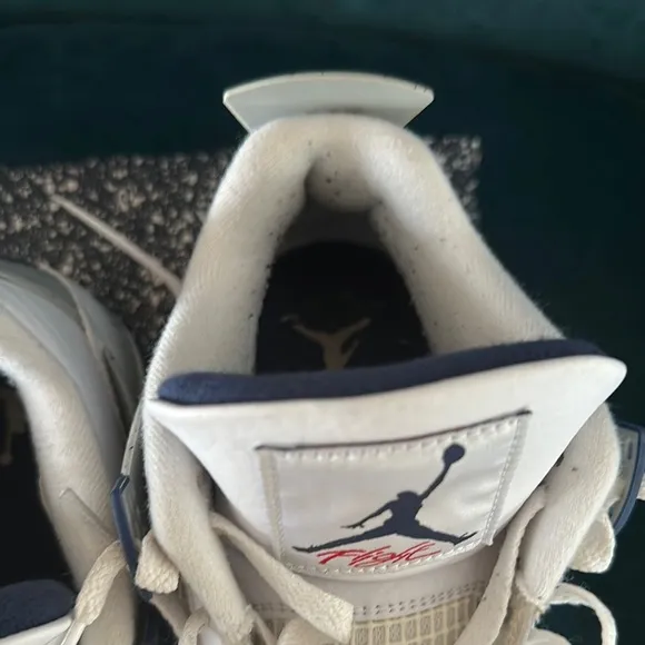 Jordan 4 Retro White and Midnight Navy Men's Shoes