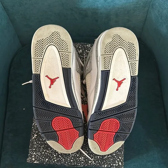 Jordan 4 Retro White and Midnight Navy Men's Shoes