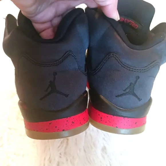 Jordan 5 Retro Satin Bred Black Red Basketball Sneakers Shoes 1990's Vtg
