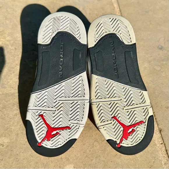 Jordan 5 Retro White Black Silver University Red - Toddler Size 9C (440890-104)