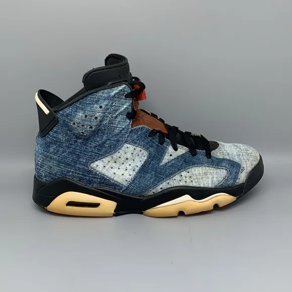 Jordan 6 Retro Washed Denim Basketball Shoes CT5350-401 Men's Sz 9.5