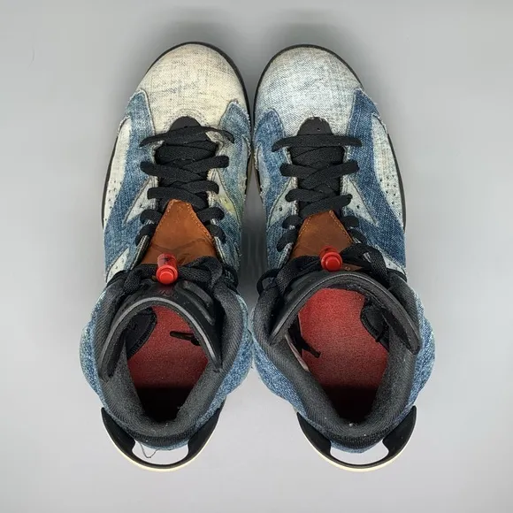 Jordan 6 Retro Washed Denim Basketball Shoes CT5350-401 Men's Sz 9.5