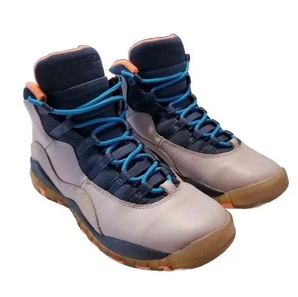Jordan Air 10 Retro GS 'Bobcats' Youth Shoes/Sneakers Size 6Y Gray/Orange