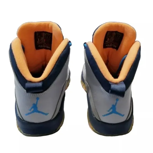 Jordan Air 10 Retro GS 'Bobcats' Youth Shoes/Sneakers Size 6Y Gray/Orange