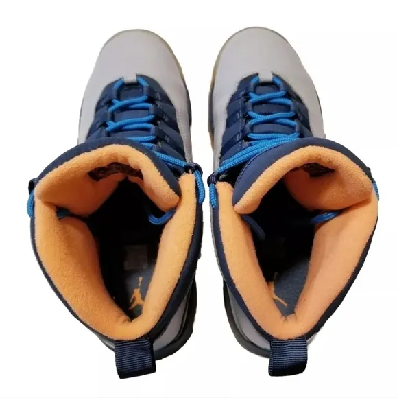 Jordan Air 10 Retro GS 'Bobcats' Youth Shoes/Sneakers Size 6Y Gray/Orange