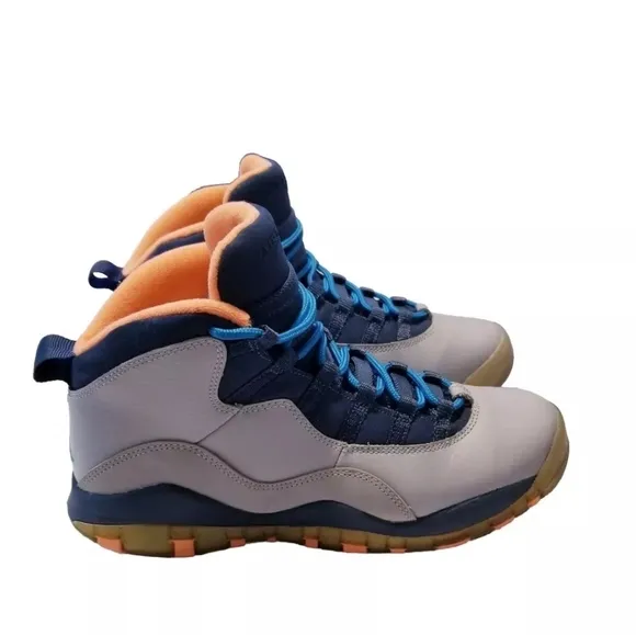 Jordan Air 10 Retro GS 'Bobcats' Youth Shoes/Sneakers Size 6Y Gray/Orange