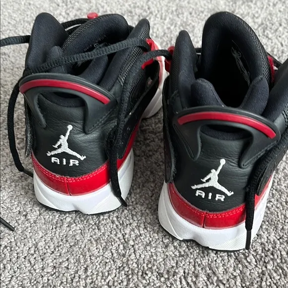 Jordan Black and Red Sneakers with Sleek Design