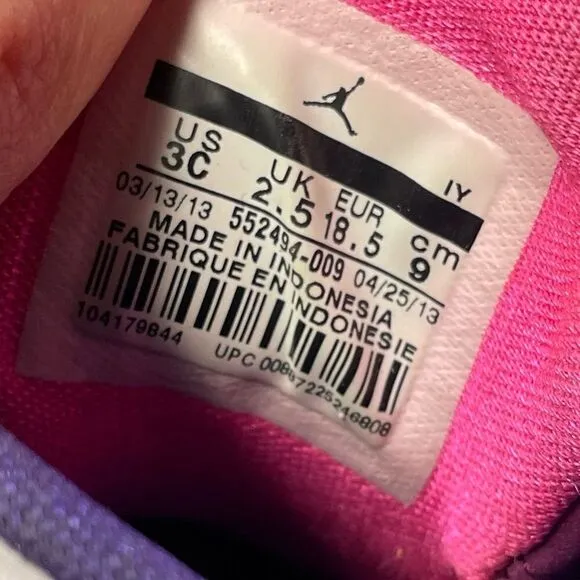 Jordan infant toddler baby crib shoes Retro 5 gray pink size 3C