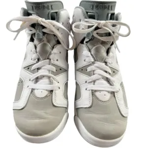 Jordan Nike RETRO NBA Ball Shoes White Gray 384665-100 Boys Youth:  Fast Ship