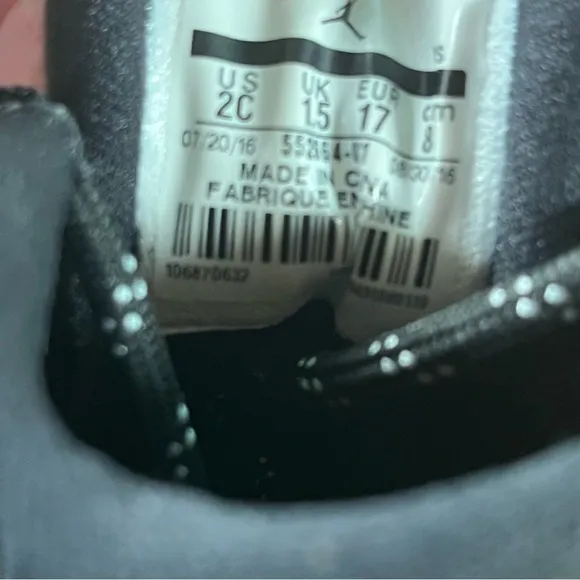 Jordan Retro 13 Triple Black Sneakers Size 2C Shoes