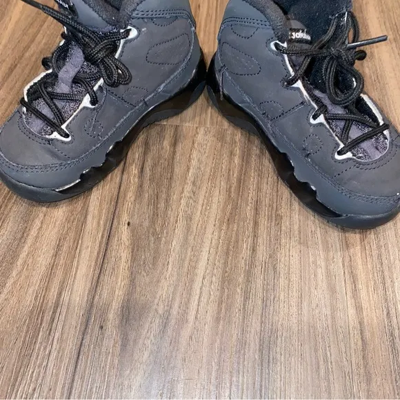 Jordan Retro 9 Toddler Anthracite 401812-013 Black Lace Up Sneaker Shoes Size 6c
