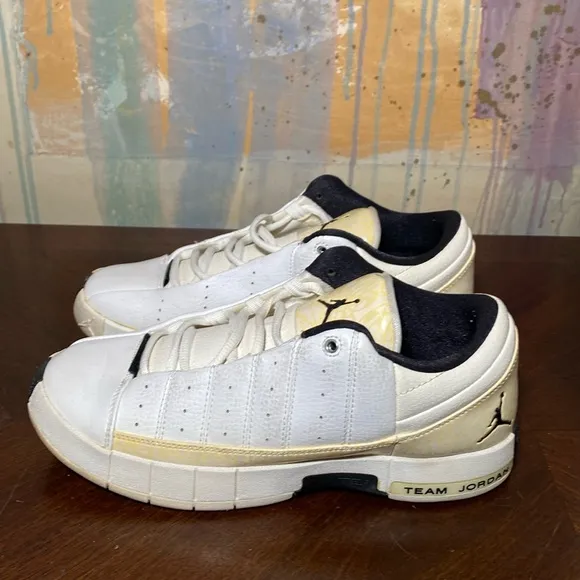 Jordan Retro TE2 Low White/Blue/Yellow Basketball Shoes size 7Y/Mens 7