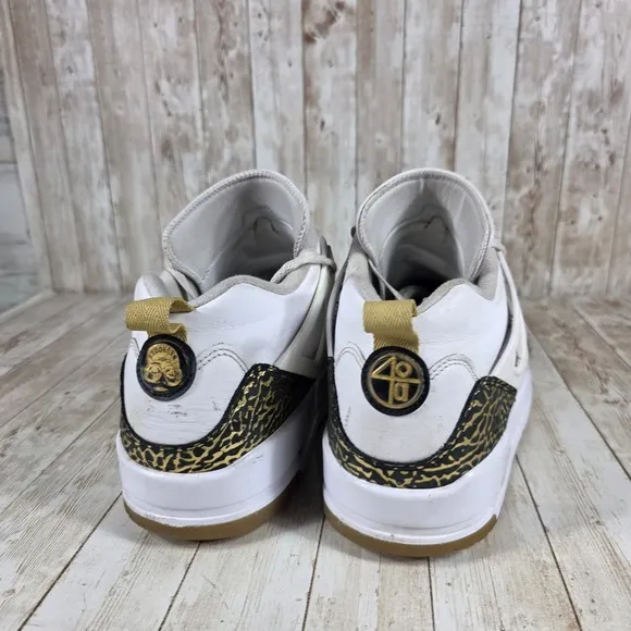 Jordan Spizike Low White Gold Accent Sneakers Shoes Mens Size 14