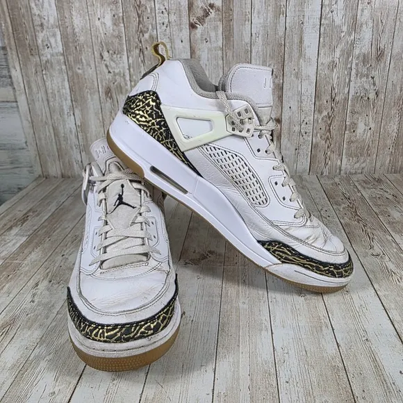 Jordan Spizike Low White Gold Accent Sneakers Shoes Mens Size 14