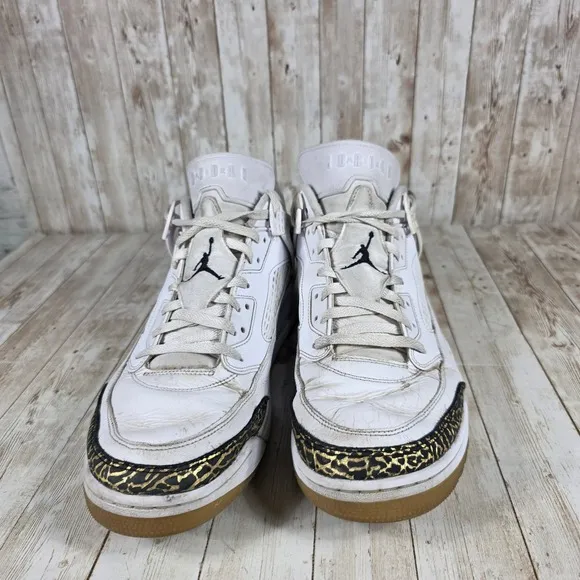 Jordan Spizike Low White Gold Accent Sneakers Shoes Mens Size 14