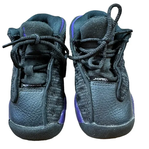 JORDAN: Toddler Retro 13 Purple &amp; Black Shoes Sneakers -Size 5