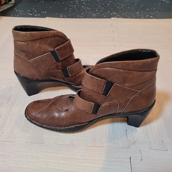 Josef Seibel Brown Leather Calla Heeled Boots Size 37 / 6.5