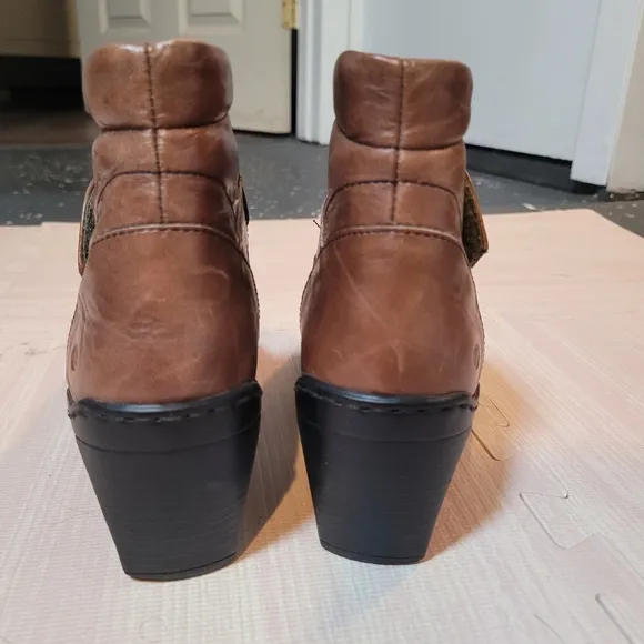 Josef Seibel Brown Leather Calla Heeled Boots Size 37 / 6.5