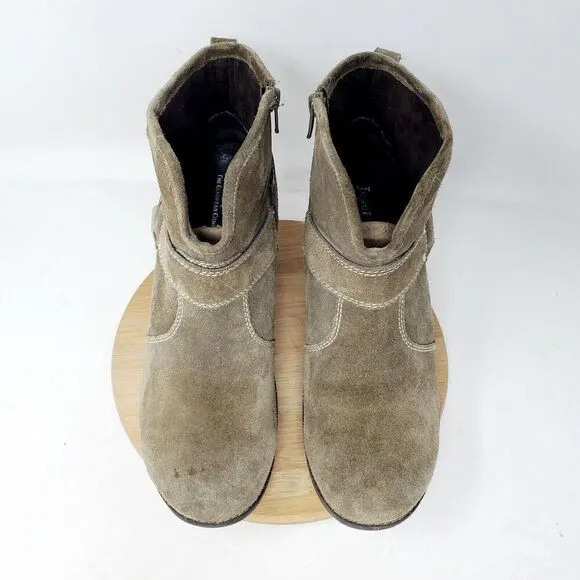 Josef Seibel Boots Women 42 Brown Suede Moto Boho Ankle Harness Ring Buckle Shoe