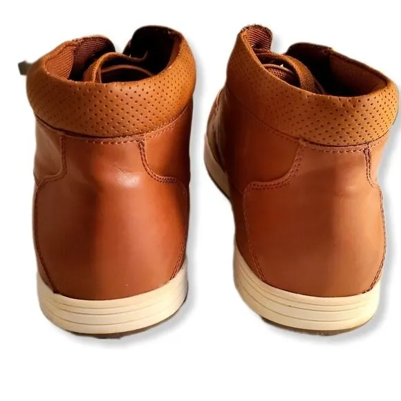 Jousen Men Brown Leather Chukka Ankle Boots 10.5 Lace Up Classic Preppy Casual