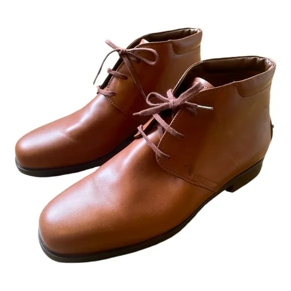 JP Tod's Lace-Up Vintage Brown Leather Ankle Boots Size EU 37.5 US 7.5 W…