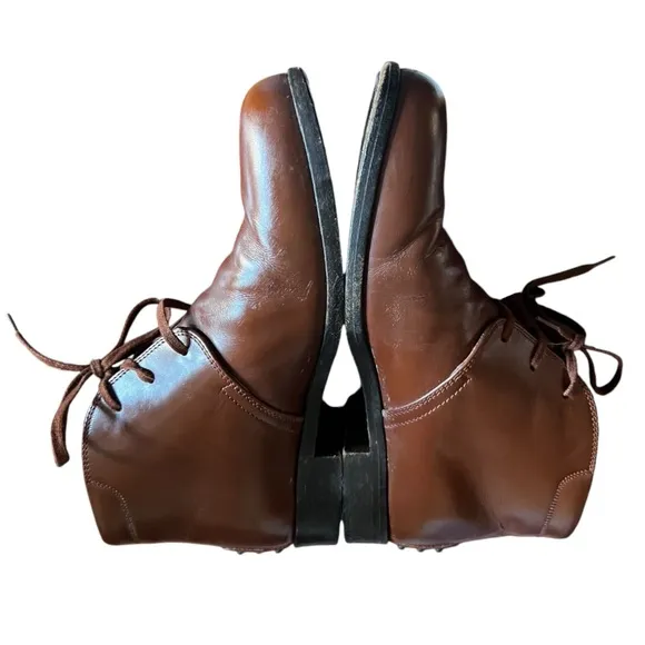 JP Tod's Lace-Up Vintage Brown Leather Ankle Boots Size EU 37.5 US 7.5 W…