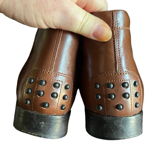 JP Tod's Lace-Up Vintage Brown Leather Ankle Boots Size EU 37.5 US 7.5 W…
