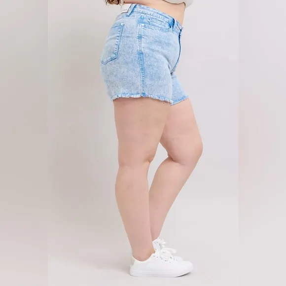 Judy Blue Full Size Mid Rise Garment Dyed Denim Shorts Plus Size