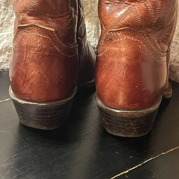 Justin Boots Women’s Size 6.5 B Western Cowgirl Brown Leather Pointed Toe L4606