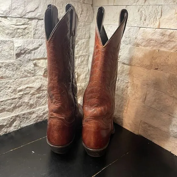 Justin Boots Women’s Size 6.5 B Western Cowgirl Brown Leather Pointed Toe L4606
